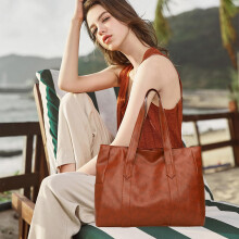 Grote dames schoudertas van PU-leer – Ruime, casual shopper, crossbodytas voor werk, reizen en dagelijks gebruik