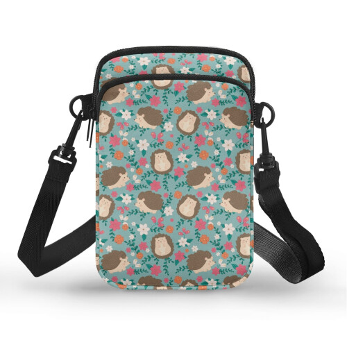 Τσάντα ώμου για καθημερινή χρήση Unisex Hedgehogs Flowers Γυναικεία τσάντα ώμου με φερμουάρ