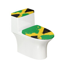 Jamaikanische Flagge, 2er-Pack, passend für alle WC-Formen, Badezimmersitzbezüge mit elastischem Rand für universelle Nutzung