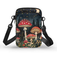 Fantasy Mushrooms Starry Night Crossbody Sling Bags Trendy, Verstelbare Riem voor Buitenactiviteiten en Reizen