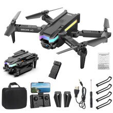 4K FPV-drone met dubbele camera voor volwassenen en beginners – Opvouwbaar, borstelloos, zwaartekracht-/headless-/gebarenbesturing, compatibel met