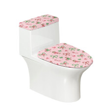 Elastischer WC-Sitzbezug mit Zuckerstangen-Schleifenmuster – weich, verstellbar, wiederverwendbar, U-förmig, kompatibel mit Standardsitzen