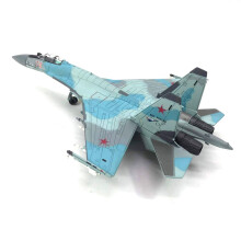 1: 100 Flymodel Blå russisk SU-35Flanker jagerfly Metal jagerfly Militærmodel til samling