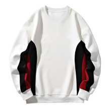 SYMOID hætteløs sweatshirt herre farveblokerende pullover sweatshirt efterår og vinter herretøj hvid