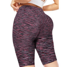 Pantaloni scurți de yoga cu talie înaltă pentru femei, cu ridicare a feselor și...