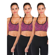 3-delige set dames sportbeha's met uitneembare vulling, yogabeha's, racerback workout crop tops, actieve sportbeha's voor de sportschool, yoga