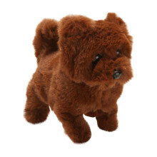 Brown Animated Walking Dog Toy With Realistic Sound Soft Stuffed Animal Interactive Pet For Childrens Playtime 5.9X5.5X3.5 Inch