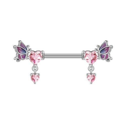 Δαχτυλίδι θηλής από χειρουργικό ατσάλι 14G CZ Opal Piercing θηλής για γυναίκες Κοσμήματα