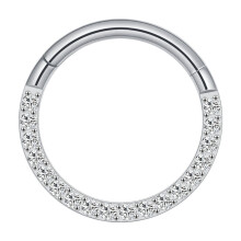 Piercing do nosu z nerezové oceli s náušnicemi Helix a CZ 16G/18G, stříbrný, 8 mm