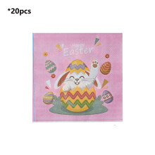 Serviettes en papier Lapin de Pâques – Qualité alimentaire, jetables, motif lapin et œufs festifs, compatibles avec la décoration de fête de
