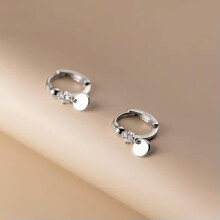 925 Sterling Silver CZ Huggie Hoop Earrings A4043