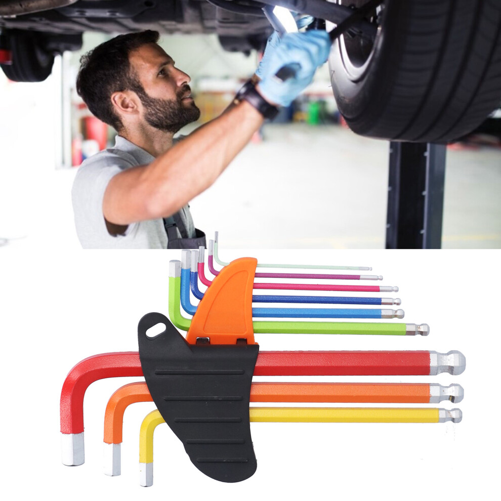 9Pcs Colourful Long Arm Hex Wrench Set, Chrome Vanadium Steel 8771390698420
