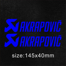 (Blue-A) 1 Pair Vinyl Exhaust Akrapovic Sticker Silencer Muffler Tip Pipe Tank Helmet Logo Decal
