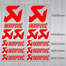 (Red7) 1 Pair Vinyl Exhaust Akrapovic Sticker Silencer Muffler Tip Pipe Tank Helmet Logo Decal