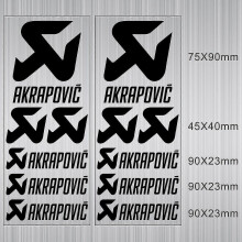 (Black) 1 Pair Vinyl Exhaust Akrapovic Sticker Silencer Muffler Tip Pipe Tank Helmet Logo Decal