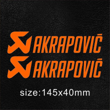 (Orange-A) 1 Pair Vinyl Exhaust Akrapovic Sticker Silencer Muffler Tip Pipe Tank Helmet Logo Decal