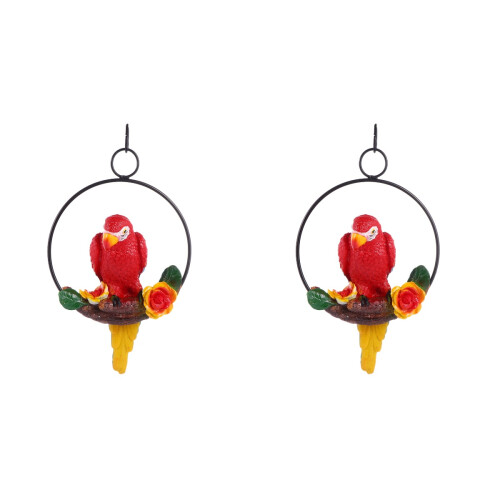 2 Unidades Modelo De Loro Simulado Para Decoración De Ventana 1