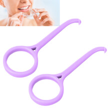 2 Stück Lila Aligner-Entferner Werkzeug für Zahnspangen, Halter und Mundpflege