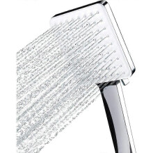 Shower Head, Large Square Shower Head with One Hand Control, High Pressure Shower Head with 6 Shower Modes, Chrome