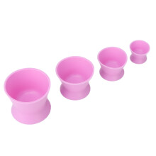 4-teiliges Silikon-Mischschalen-Set, pink, von klein bis XL