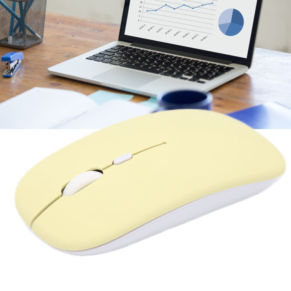 Cordless Mini Portable Mouse 3 Speed Dpi Adjustable Frosted Bluetooth Yellow 4621391473813