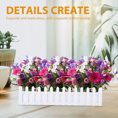 maceta rectangular de madera con inserto de espuma para flores artificiales 2
