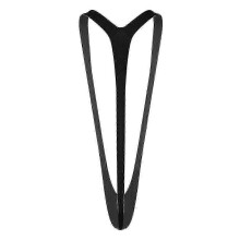 (Black)Bright Fluoro Sexy Men Mankini Thong Stretch Open Deep V-neck Borat Men Beach Swimwear Swimsuit Hot Men Lingerie (prettyj)