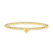 Letter Beaded Bracelet Gold Letter Elastic Beaded Bracelet Gold Jewelry Gift