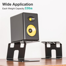 Desktop Speaker Stands, 1 Pair, Studio Monitor Riser with Vibration Dampening Pad and 5 Tilt Design Improve