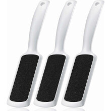 3-piece double-sided foot file, foot rape file, dead skin remover, foot cleaner, foot care, dry and wet cracked feet (white) -