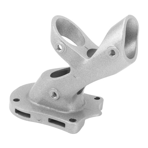 Flag Bracket Adjustable 45 Degree Aluminum Alloy Strong Rustproof 3 Hole Flag Pole Holder Bracket Silver 2