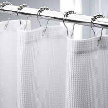 Waffle Shower Curtain, Heavy Duty Fabric Shower Curtains with Waffle Weave Hotel Quality Bathroom Shower Curtains, 72 x 72 Inch
