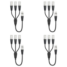 4X 3Pin XLR Female to 3 Male Y Splitter Cable,3 Way XLR Splitter Cable for Mixer Microphone