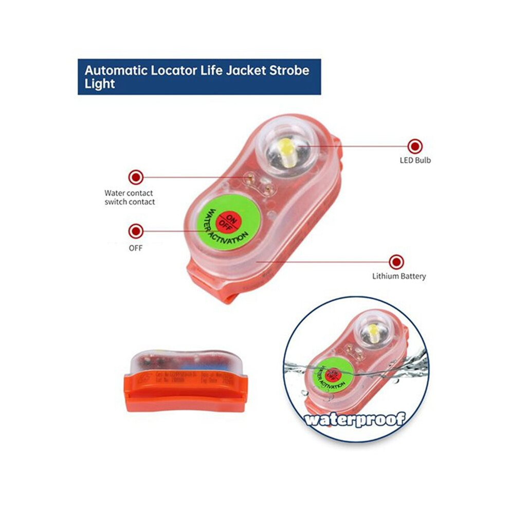 Photos - Life Jacket 30 Pcs  Light Emergency Underwater Activated Led Light Emergency Water Survival Orange