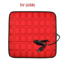 (5V USB Red)12v/5v Heated Car Seat Cushion Cover Seat Heater Warmer Winter Cushion Car Driver Heated Seat Cushion 40w Usb Winter Pad Cover