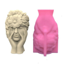 Flower Girl Vase Molds Unique Flowerpots Silicone Mould for Making Planter Molds