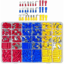 480 pieces 30 types electrical crimp terminals, electrical crimp connectors with insulating sockets, flat ring forks terminals and kits with assortmen