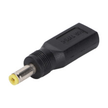 Mini Typ-C Female zu Male DC Laptop-Netzadapter, PVC Schwarz