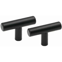 Set of 10 Furniture Knob Door T Bar Stick Drawers, Stainless Steel Knob Door Cupboard Bedroom Kitchen Furniture Black - T Knob - 50mm Black