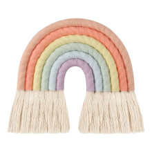 HeroNeo Macrame Rainbow Wall Decor for Bedroom Nursery Baby Rooms Tapestry Wall Hanging