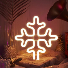Christmas Neon Sign: Deer & Snowflakes LED Wall Decor, Compatible with Kids Room & Xmas Party