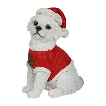 Julehundfigurer med hatter: Corgi, Bichon, Labrador