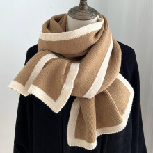 Wool Winter Versatile Scarf for Women Knit Color Block Neck Warmer Soft Lightweight Scarves Casual Outdoor Wear Accessory