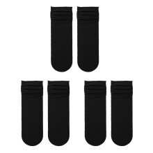 Xinwanna3Pairs Ice Silk Damsommar Ultratunna Crew-strumpor, Mid-Calf, Elastiska, Stövlar Över Ankeln (Svart, En Storlek)