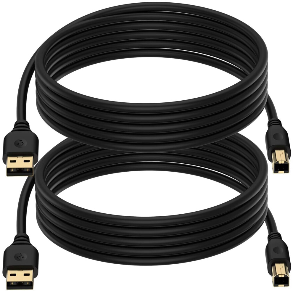 Usb Printer Cable, 2Pack Printer Cord Usb A Male To B Male Cable 6Ft, Black 9028731137667