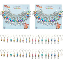 40 Stück Stern-Maschenmarkierer (2 Sets), Materialmix, abnehmbarer Hebelhaken, zum Verriegeln, zum Stricken, Weben, Nähen und für die