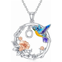 Colar com pingente de beija-flor e letras de A a Z, em prata de lei, joia com o alfabeto, presente perfeito para mulheres.