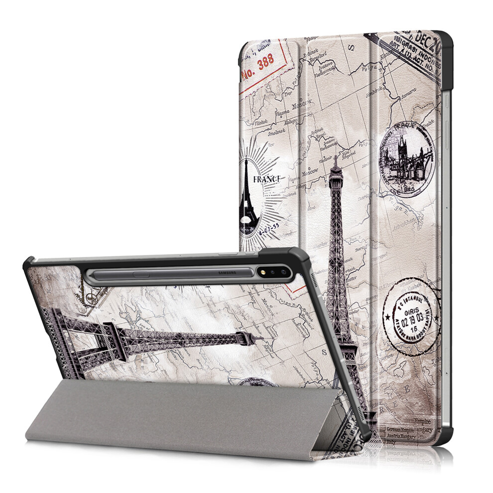 Smart Folio Case For Samsung Galaxy Tab S7 Fe Sm-T730/T736b 12.4", Slim Pu Leather Kickstand, Shockproof, Compatible With Galaxy S7+ Sm-T970 9028731638935