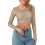 Women's Sequin Top Long Sleeve Crew Neck Crop 1