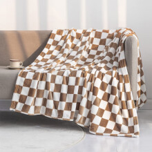 3 Pcs Checkered Flannel Blanket Warm Cozy Soft Plaid Throw for Couch Bed Sofa Cover Home Decor Living Room Black White Squares Pattern(100*70cm)
